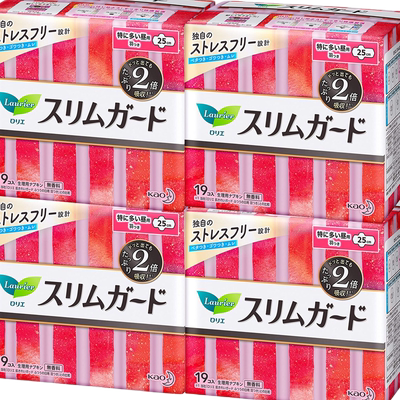 花王乐而雅LAURIER瞬吸超薄日用卫生巾纯棉无香25cm*4包