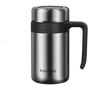 富光保温杯男泡茶杯女办公室316L大容量带手柄茶水分离杯子礼盒