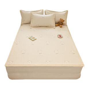 洁丽雅冰丝凉席夏季可机洗学生宿舍单人席子冰丝席三件套豆豆席