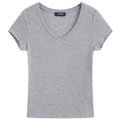 Ed Hardy埃德哈迪夏季流行新款烫钻轻薄透气复古v领女士短袖T恤