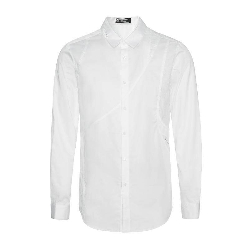 ANDREW MACKENZIE意大利男装拼接简约百搭长袖衬衫551242211401