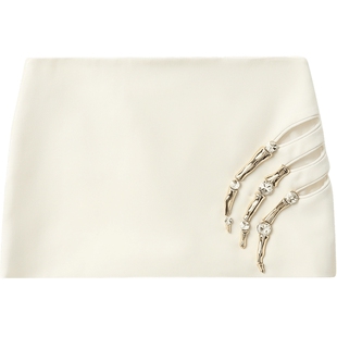 IT Area Nyc女装半身裙超短裙新款摩登甜酷钻饰镂空西装裙02171XL