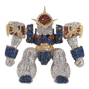 官方正品欧美嘻哈镶钻卡通动漫神龙斗士机器人项链男潮牌个性吊坠