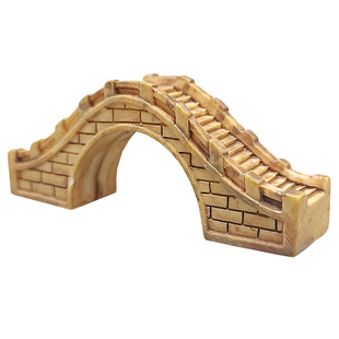 迷你中式桥梁拱桥石桥苔藓微景观摆件多肉装饰品水族造景树脂模型