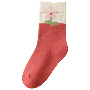 六指鼠女童袜子秋冬中长筒袜纯棉a类中大童女孩儿童棉袜秋季新款