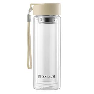 富光玻璃水杯女双层隔热带滤网泡茶杯男生高颜值便携2025新款杯子