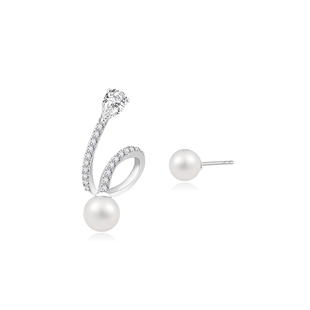 Mixx2023秋冬新款925纯银天然淡水珍珠丝带AB版耳钉轻奢小众设计