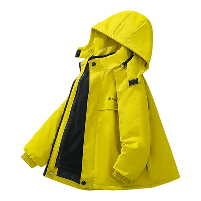 男中大童夹棉冲锋衣三合一套装