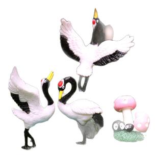 仿真动物迷你丹顶鹤玩偶摆件可爱仙鹤模型微景观多肉花盆栽装饰品