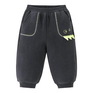 迷你巴拉巴拉宝宝裤子儿童加保暖双面绒运动裤男女童绒长裤2025冬