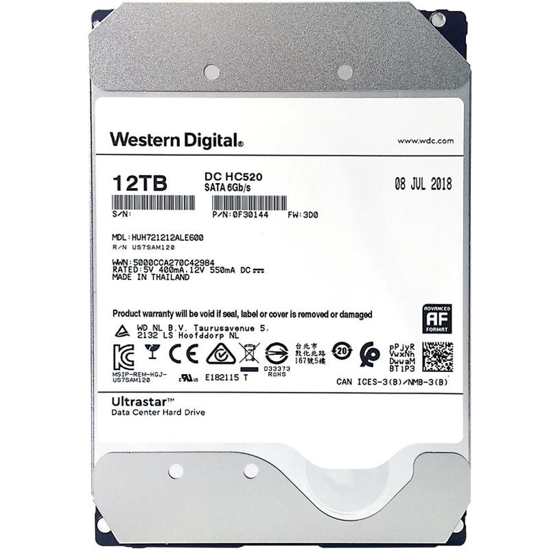 WD西部数据机械硬盘12T 8T 10T 16T 18T 20T企业级服务器存储12TB