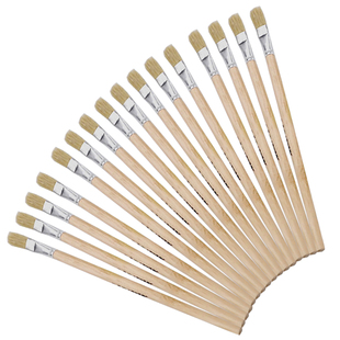 白木杆猪鬃猪毛油画笔1-12号工业刷油漆丙烯水粉笔水彩平头画笔