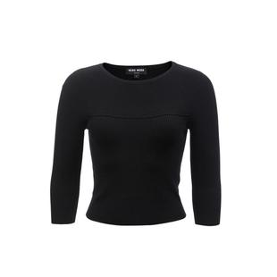 t区VeroModa针织衫25春夏圆领七分袖坑条纹理感修身上衣