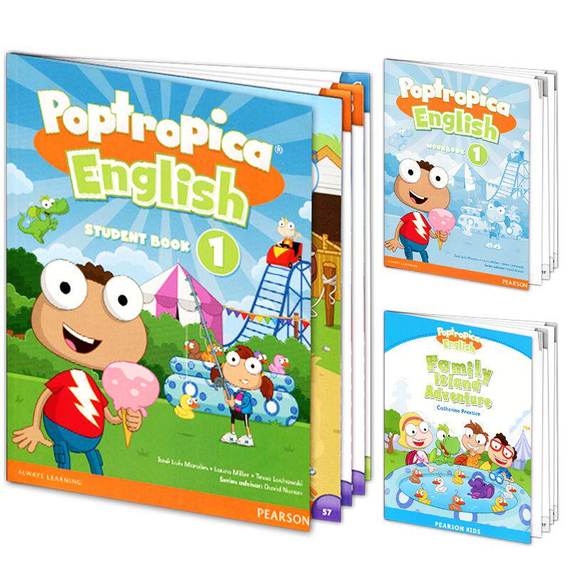 【自营】原版进口朗文培生少儿英语教材6-12岁小学美语教材Poptropica English 1/2/3级小学生英语书本练习册含故事绘本朗文家