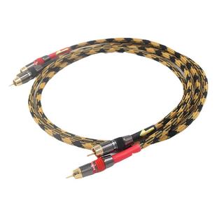发烧级音频线高纯铜双RCA二对二莲花头无损信号线红白功放音响线