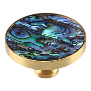 铜匠师法式轻奢柜门拉手现代简约抽屉橱柜衣柜天然贝壳金色小把手