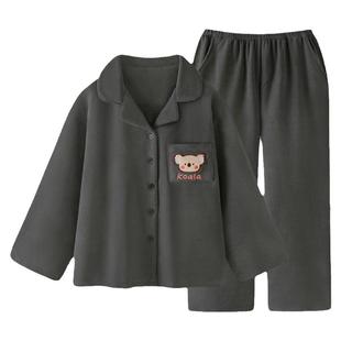 『奶萌树袋熊』甜美可爱加厚暖绒睡衣女款秋冬季男情侣家居服套装