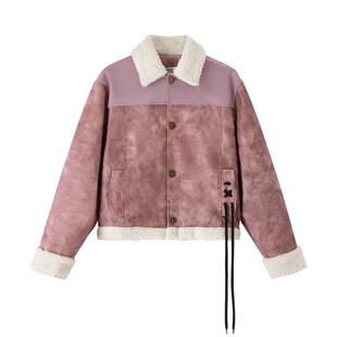 【买一送一】明星同款PSYCHOS巴恩风仿磨砂皮羊羔毛皮衣外套男女