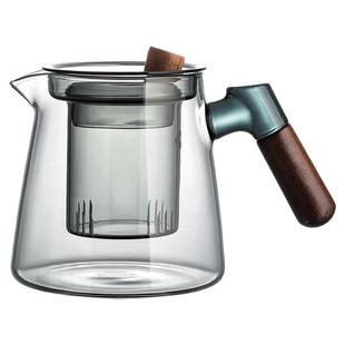 忆壶茶玻璃茶壶泡茶家用2025新款耐高温茶具套装煮泡茶器木把单壶