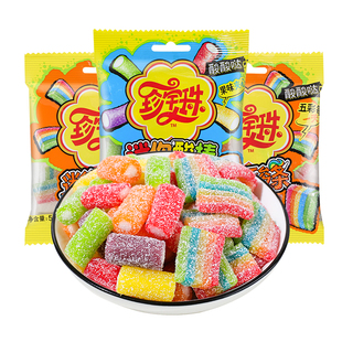 珍宝珠迷你酸条糖果软糖酸棒酸甜彩虹橡皮糖高颜值创意解馋小零食