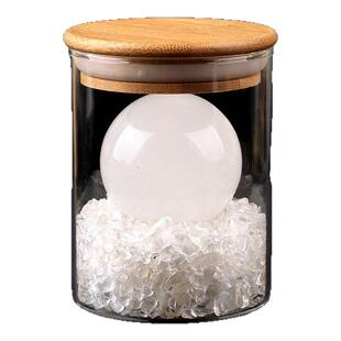 天然黄水晶球摆件原石打磨白水晶球化厨房卫生间西北角风水球摆件