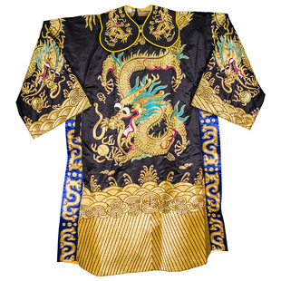 戏曲全金大龙蟒黑蟒包公包拯花脸黑头戏服京剧戏衣老生小生蟒袍