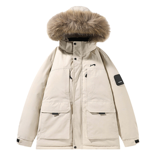 贵人鸟派克羽绒服男款冬季2025年新款大码毛领外套男士加厚棉衣服