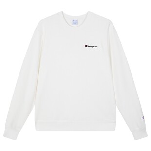 Champion冠军圆领卫衣2025冬季新款休闲风草写logo加绒上衣情侣款