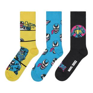 【春夏款】Happy Socks X 漫威联名毒液个性创意袜子百搭中筒袜