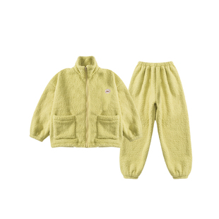 女童家居服套装外套冬季加绒加厚2025新款中大童睡衣两件套保暖潮