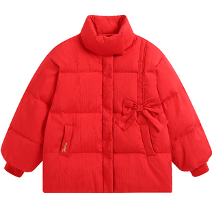 【新年服】英氏女童红色羽绒服拜年服儿童冬季保暖中大童过年冬装