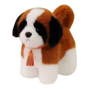 正版名犬站姿哈士奇圣伯纳犬金毛公仔毛绒玩具狗狗玩偶宠物模型