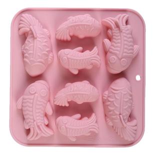 小鱼锦鲤食品级硅胶模具儿童米糕蒸糕钵仔糕布丁皮冻白凉粉香薰模