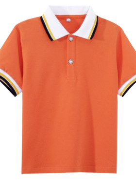 夏儿童polo衫短袖纯棉男女中大童小学生校服白色翻领T恤毕业班服