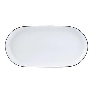 鱼盘家用陶瓷清蒸鱼盘子长方形装鱼盘子12英寸大鱼盘椭圆形鱼盘