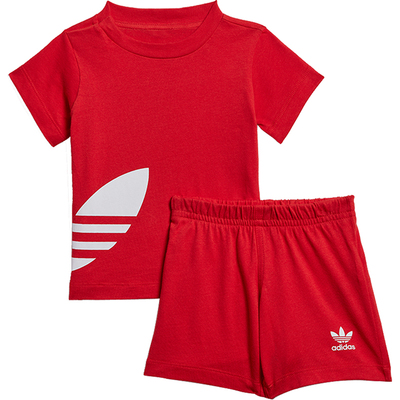 Adidas/阿迪达斯正品三叶草夏季童装运动短袖T恤休闲套服FM5610