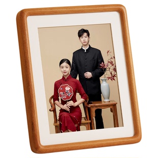 实木结婚照相框摆台定制高级感加冲印洗照片婚纱照做成相框纪念品