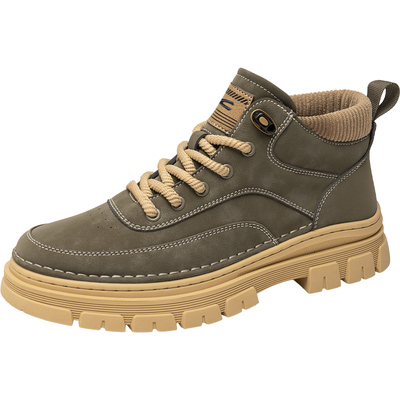 骆驼动感马丁靴男士复古工装鞋子