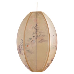 物几空间新中式宋代美学枣型灯笼简约布艺书房卧室茶室灯具吊灯