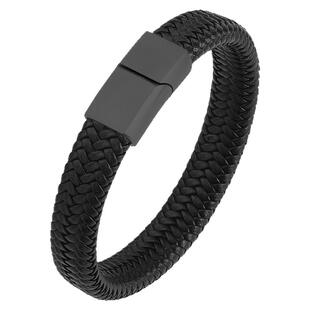 蛇年红色皮绳手链男士宽版编织手绳黄金色男款简约本命年红绳礼物