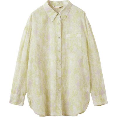 播商场同款长袖印花苎麻衬衫女夏季新款宽松薄外套BDS7CD4508