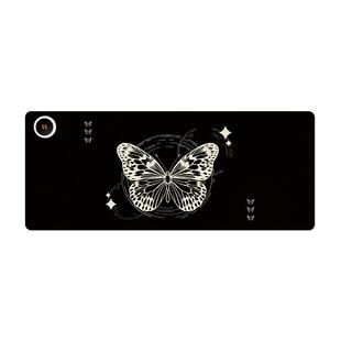 苏雅黑色蝴蝶加热鼠标垫超大发热暖桌垫冬天女生高颜值办公室桌面加热垫保暖防水电脑键盘垫子智能恒温电热板