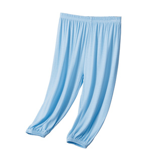 男童莫代尔睡裤薄款夏季春秋儿童宽松夏灯笼裤男孩人造棉棉绸长裤