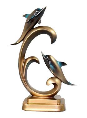 RJGH树脂吉祥现代客厅玄关海豚