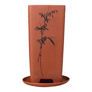 天天特价宜兴紫砂花盆013小四方千桶 兰花盆 绿植盆 手工盆 原色