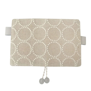 日系棉麻刺绣手账封面A6A5余白一日一页书衣手工定制hobo书皮