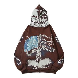 TRAVIS SCOTT Cactus Jack x FRAGMENT KAWS联名骷髅连帽卫衣帽衫