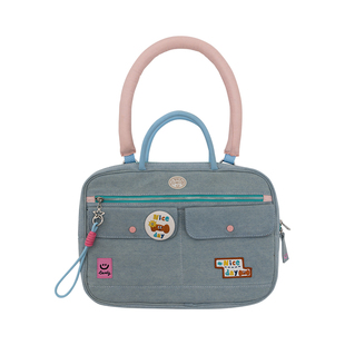 若素良品可爱牛仔学生通勤便携可拆卸肩带笔记本电脑单肩手提收纳包公文袋13/14寸苹果macbook华为matebook