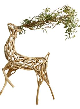 实木招财开业送礼落地橱窗鹿民宿