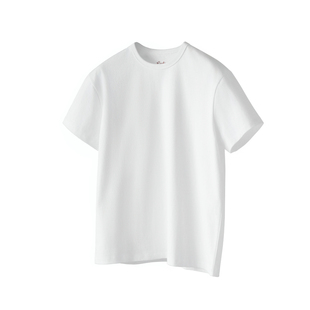 COOKIES 315g美式健身型男硬汉显壮收袖口宽肩长绒棉短袖白T恤男